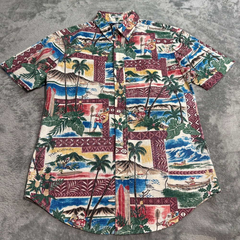 Reyn Spooner Mens Mele Kalikimaka Christmas Hawaiian Shirt Tailored Fit Small